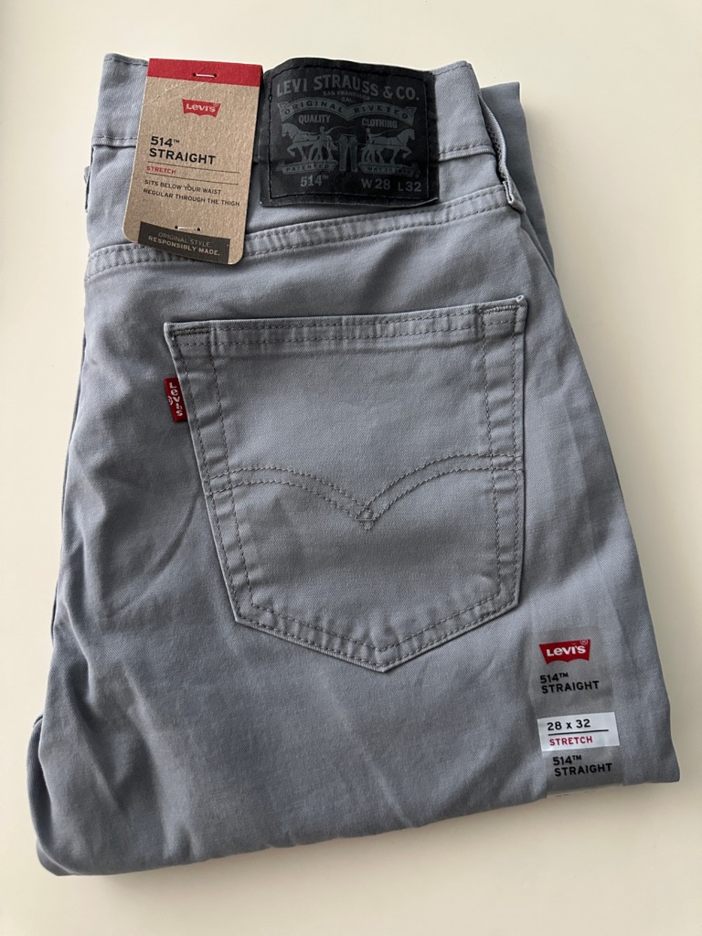 Levi's 514 Straight Men's Jeans in Light Gray